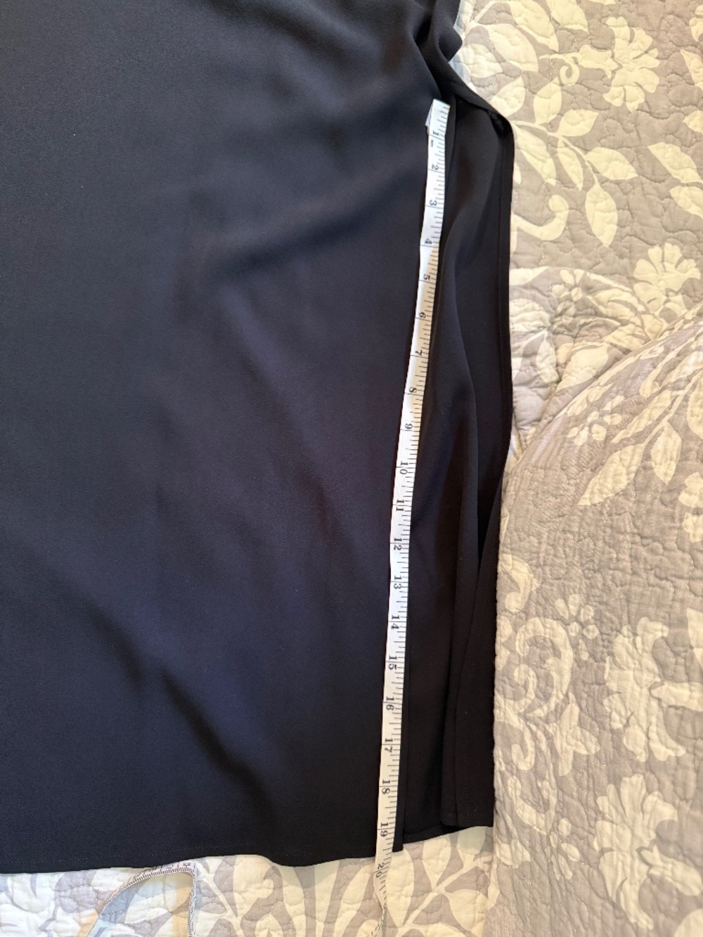 Black Eileen Fisher Silk Georgette Tunic Dress with Side Slits - Picture 6 of 8